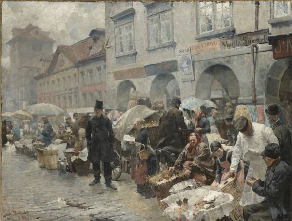 Luděk Marold, The Egg Market in Prague, 1888