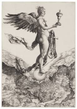 Albrecht Dürer, Nemesis, 1501–1502, mědiryt