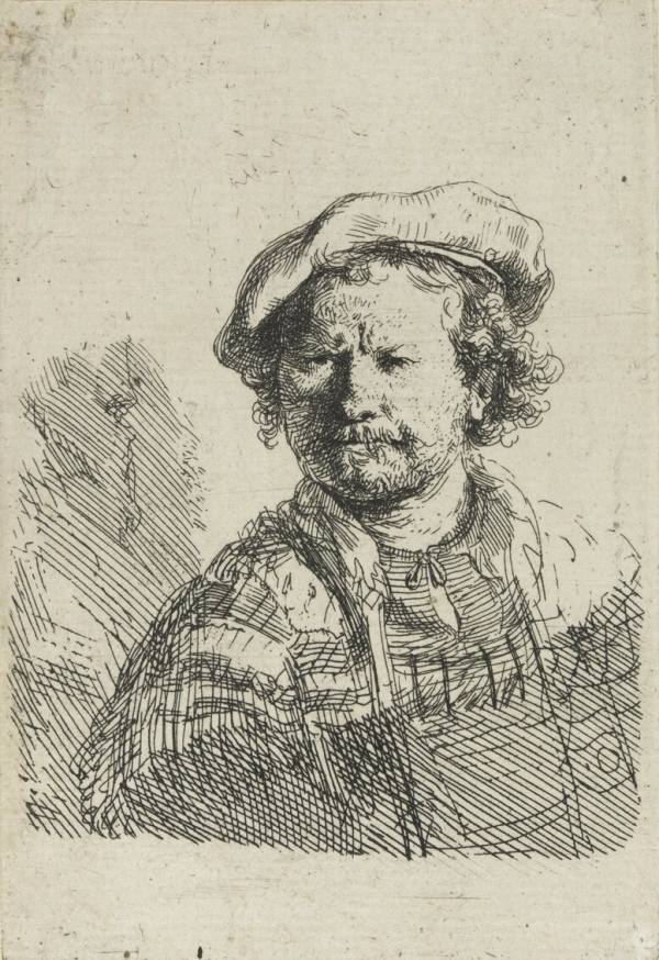 Rembrandt, Autoportrét s vyšívaným límcem, kolem 1642, NGP