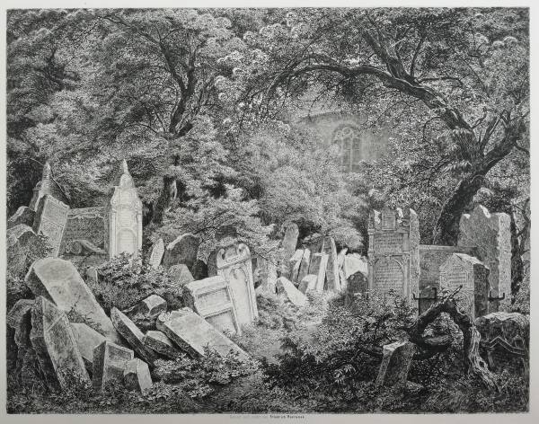 Bedřich Havránek, Starý židovský hřbitov v Praze, 1858, NGP