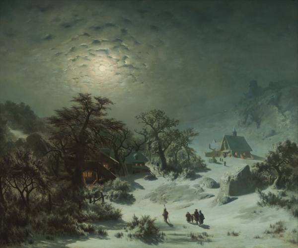 Adolf Kosárek, Zimní noc, 1857.
