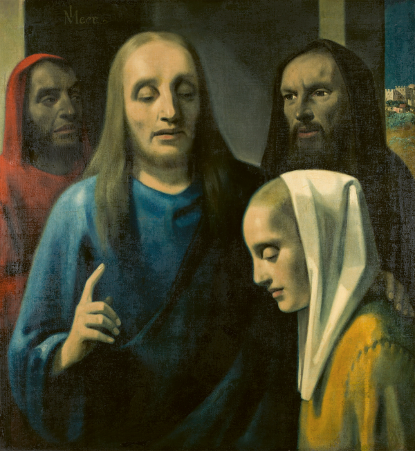 Johannes Vermeer – forgerie, Han van Meegeren, around 1936–1940, Christ and an adulteress, Museum de Fundatie (Zwolle), borrowed from Rijksdienst voor het Cultureel Erfgoed