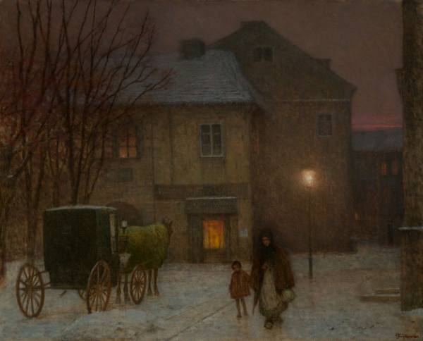 Jakub Schikaneder, Zimní večer ve městě, 1900 - 1910