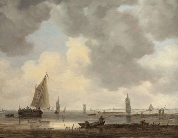 Jan van Goyen, Strážní věže v ústí řeky, 1646