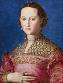 Agnolo Bronzino (1503 Florencie – 1572 Florencie), Portrét Eleonory z Toleda, asi 1543, olej, dřevo