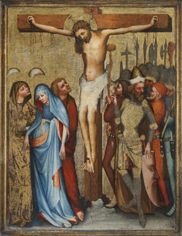 Master of the Rajhrad Altarpiece, Crucifixion from Nové Sady, called the Rajhrad Altarpiece, around 1440