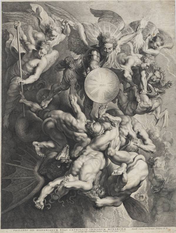 Lucas Vorsterman, after Peter Paul Rubens, The Archangel Michael Striking Down the Rebellious Angels