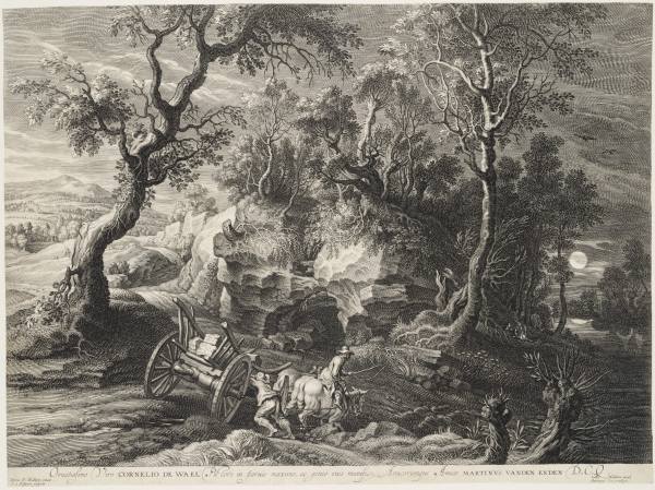 Schelte à Bolswert, after Peter Paul Rubens, Landscape with a Cart Crossing a Ford