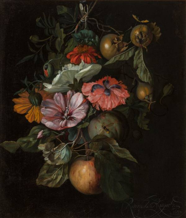 Rachel Ruysch, Still Life with Flowers and Fruit, 1682, National Gallery Prague
