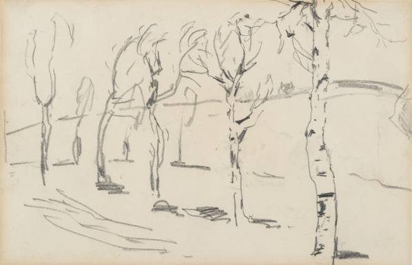 Antonín Slavíček, A motif from Kameničky, sketch, ca. 1904–1905, pencil on paper, National Gallery Prague