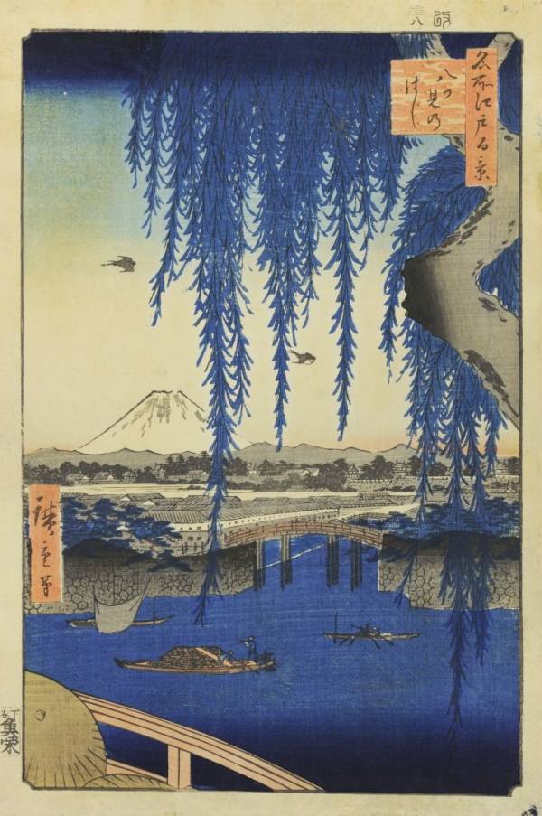 Utagawa Hirošige, Most Jacumi, ze série Sto pohledů na slavná místa v Edu, 1856