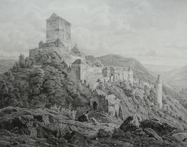 Bedřich Havránek, Karlštejn (prémie Jednoty výtvarných umělců na rok 1849), 1848, NGP