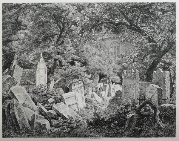 Bedřich Havránek, Old Jewish Cemetery in Prague, 1858 NGP