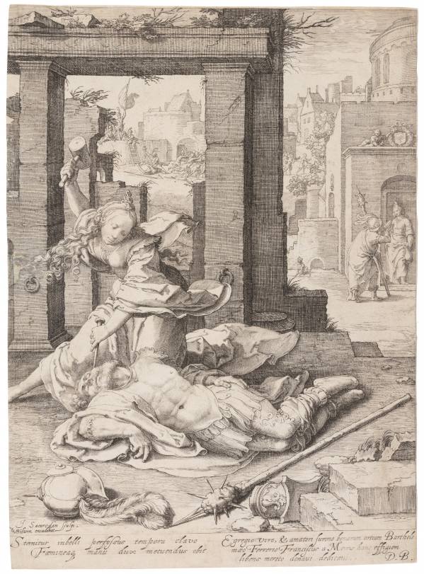 Jan Saenredam (rytec), Lucas van Leyden (inventor), Jáel a Sísera, kolem 1600, mědiryt a lept