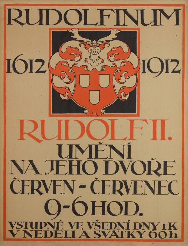 Plakát výstavy Rudolf II., Umění na jeho dvoře, Praha, Rudolfinum, 1912.