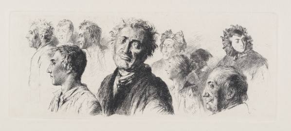 Adolph Menzel, Study of Ten Heads, 1844