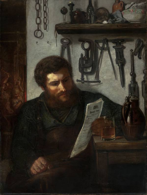 Karel Purkyně, Portrait of the Blacksmith Jech (A Political Blacksmith), 1860