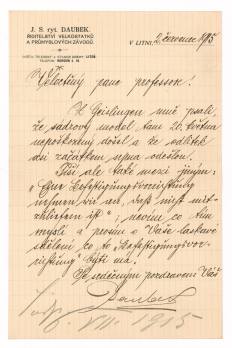 Dopis Josefa Šebestiana Daubka, 2. 7. 1915