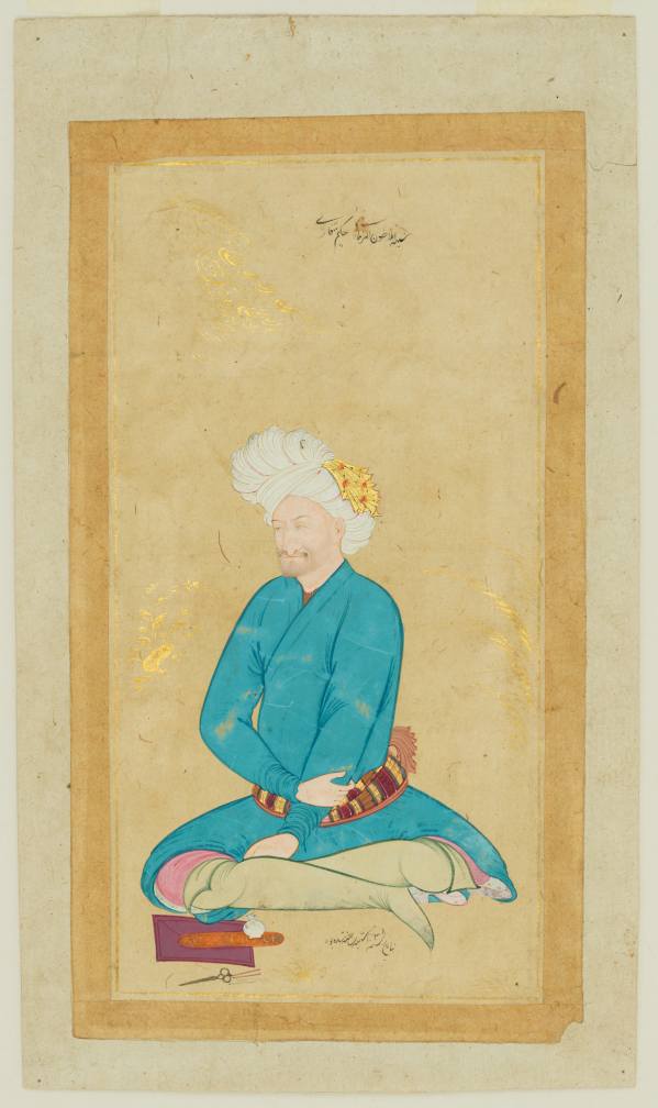 Reza Abbasi (circle), Portrait of Hakim Shifai, Iran, dated 1038 AH 
