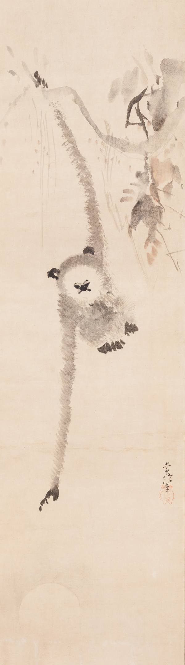 Kanō Tsunenobu, Monkey Reaching for the Moon’s Reflection in the Waves, Japan, c. 1700
