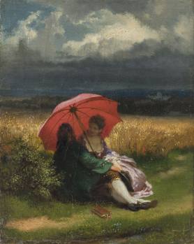Josef Mánes, In the Summer (Red Parasol), 1855, private collection