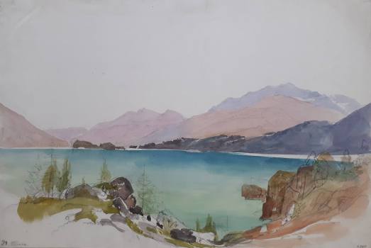 Thomas Ender, Alpine Lake Study, around 1830, National Gallery in Prague