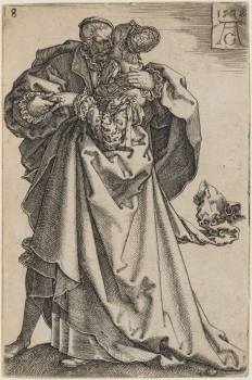 Heinrich Aldegrever, Taneční pár, č. 8, ze série Velkých svatebních tanečníků, 1538