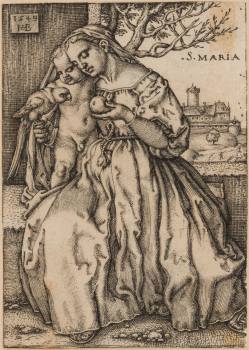 Sebald Beham, Madona s papouškem, 1549