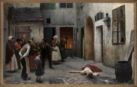 Jakub Schikaneder, Murder in the House, 1890, National Gallery in Prague