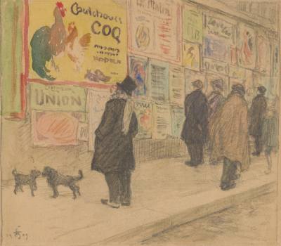 Tavík František Šimon, Study of a Parisian Street (Posters), 1909