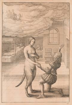 Václav Hollar, Mladík a kočičí dívka, 1665, lept