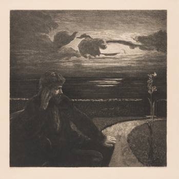Max Klinger, Noc, 1. list z cyklu O smrti (Opus XI), 1889, lept, papír, Národní galerie v Praze
