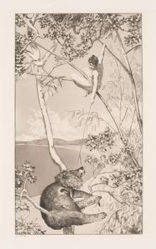 Max Klinger, Bear and Elf, 1st plate from the series Intermezzi (Opus IV), 1881, etching, paper National Gallery in Prague