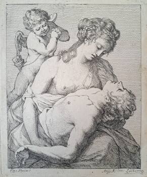 Angelika Kauffmann, Venuše a Adonis, 1770, lept, Národní galerie v Praze