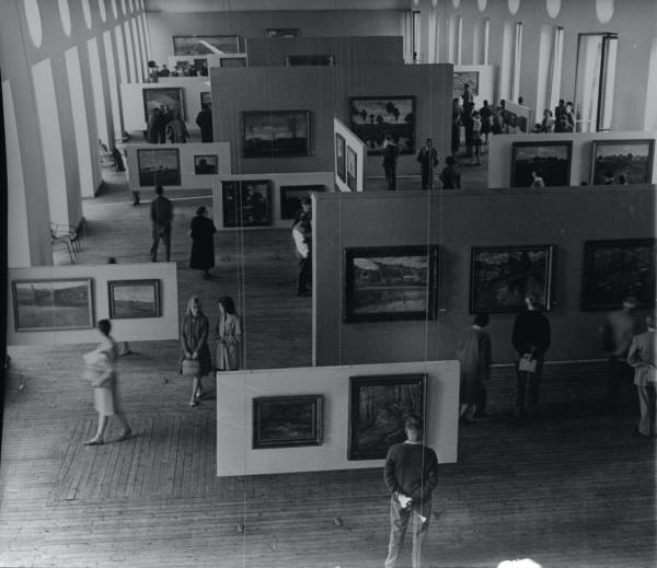 1961 – výstava životního díla Antonína Slavíčka v Praze – Jízd. PH, FOTO ČTK